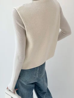 Online Elegant Split Sweater Vest Sweater Vests|Sweaters & Cardigans