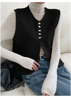 Online Elegant Split Sweater Vest Sweater Vests|Sweaters & Cardigans