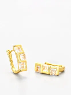 Online Elegant Square Zircon Hoop Earrings Earrings|Accessories