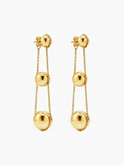 Outlet Elegant Triple Ball Pendant Earrings Earrings|Accessories