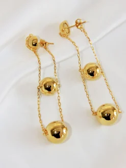 Outlet Elegant Triple Ball Pendant Earrings Earrings|Accessories