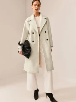 Sale Elegant Tweed Long Coat Outerwear|Coats