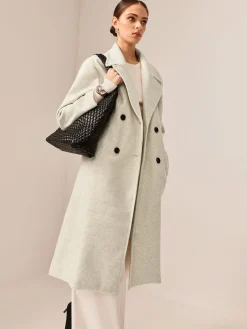 Sale Elegant Tweed Long Coat Outerwear|Coats