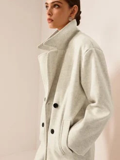 Sale Elegant Tweed Long Coat Outerwear|Coats