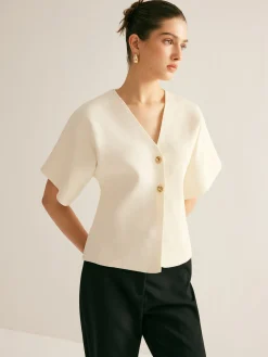 Sale Elegant V-Neck Button Knit Top Sweater Tops|Sweaters & Cardigans