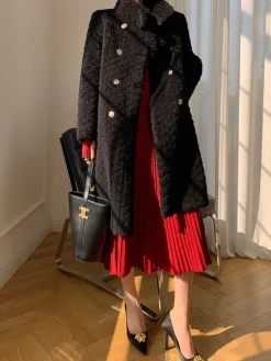 Sale Elegant V-Neck Pleated Dress Casual Dresses|Cocktail & Party Dresses
