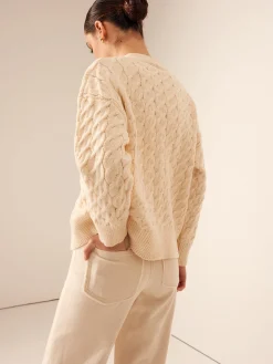 Best Elegant V-Neck Ribbed Cable Cardigan Cardigans|Sweaters & Cardigans