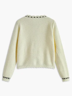 Elegant Wave Trim Cardigan Cardigans|Sweaters & Cardigans