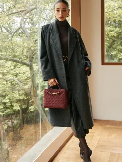 Outlet Elegant Wool-Blend Long Coat Outerwear|Coats
