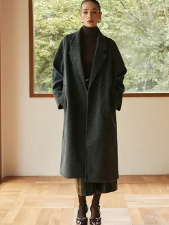 Outlet Elegant Wool-Blend Long Coat Outerwear|Coats