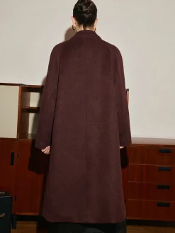 Outlet Elegant Wool-Blend Long Coat Outerwear|Coats