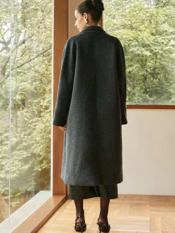 Outlet Elegant Wool-Blend Long Coat Outerwear|Coats