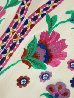 Discount Embroidered Floral Vest Outerwear|Vests