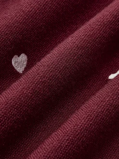 Online Embroidered Heart Oversized Knit Sweater Sweater Tops|Sweaters & Cardigans