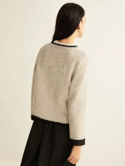 Discount Embroidered Trim Tweed Short Jacket Outerwear|Jackets