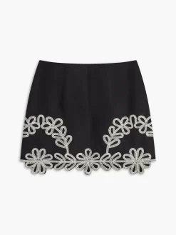 Discount Embroidery Sleeveless Zipper Skirt Set Skirt Sets|Long Sleeve Sets