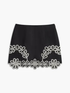 Discount Embroidery Sleeveless Zipper Skirt Set Skirt Sets|Long Sleeve Sets
