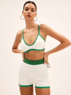 Outlet Emerald Contrast Bikini Bottom Swimwear|Matching Sets