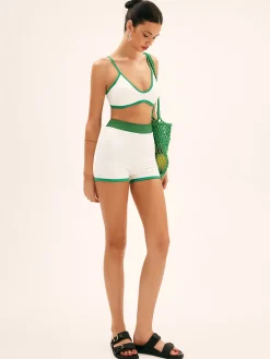 Outlet Emerald Contrast Bikini Bottom Swimwear|Matching Sets
