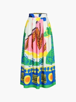 Sale Enjoy Vacation Multi Color Skirt Set Skirt Sets|Long Sleeve Sets
