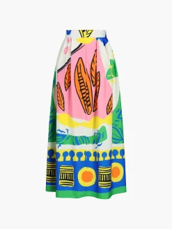 Sale Enjoy Vacation Multi Color Skirt Set Skirt Sets|Long Sleeve Sets