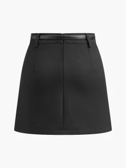 Clearance Essential Mini Skirt With Slim Belt Skirts|Bottoms