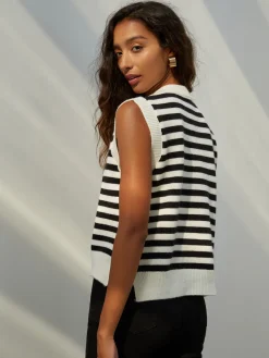 Online Essential Stripe Sweater Vest Sweater Vests|Sweaters & Cardigans