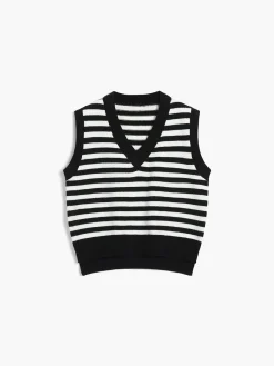 Online Essential Stripe Sweater Vest Sweater Vests|Sweaters & Cardigans