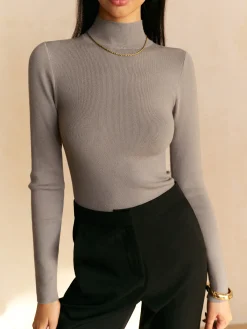 Everyday Long Sleeve Knit Top Sweater Tops|Sweaters & Cardigans