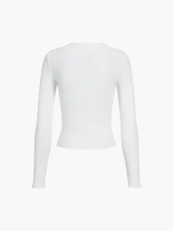 Hot Everyday Rib Long Sleeve Top Sweater Tops|T-shirts