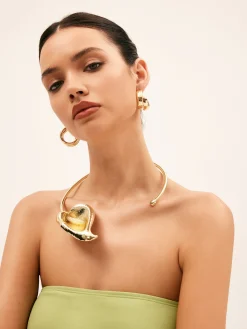 Outlet Exaggerated Lotus Leaf Design Necklace Necklaces|Accessories
