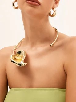 Outlet Exaggerated Lotus Leaf Design Necklace Necklaces|Accessories