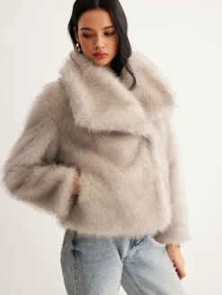 New Faux Fur Button Wool Coat Outerwear|Coats