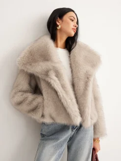 New Faux Fur Button Wool Coat Outerwear|Coats