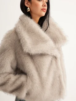 New Faux Fur Button Wool Coat Outerwear|Coats