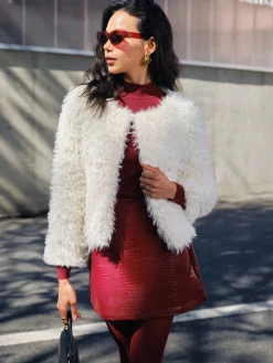 Outlet Faux Fur Short Coat Outerwear|Coats