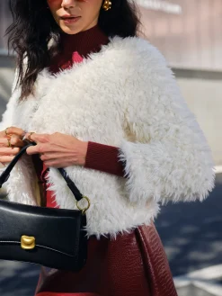 Outlet Faux Fur Short Coat Outerwear|Coats