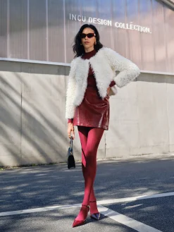 Outlet Faux Fur Short Coat Outerwear|Coats