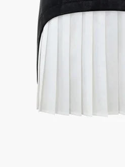 Outlet Faux Leather Patchwork Pleated Mini Skirt Skirts|Bottoms