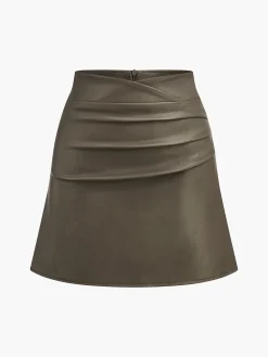 Best Faux Leather Pleated Skirt Skirts|Bottoms