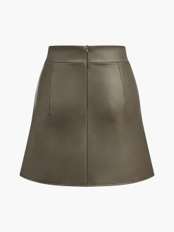Best Faux Leather Pleated Skirt Skirts|Bottoms