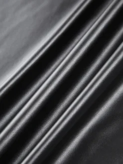 Sale Faux Leather Ruched Slit Midi Skirt Skirts|Bottoms
