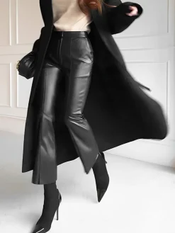 New Faux Leather Skinny Cropped Pants Pants|Bottoms