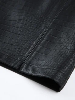 Best Faux Leather Textured Mini Skirt Skirts|Bottoms