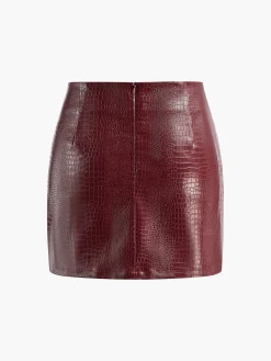 Outlet Faux Leather Textured Mini Skirt Skirts|Bottoms