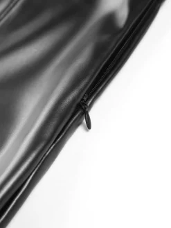 Faux Leather Zippered Flare Pants Pants|Bottoms