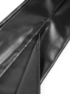 Faux Leather Zippered Flare Pants Pants|Bottoms