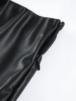 Faux Leather Zippered Mini Skirt Skirts|Bottoms
