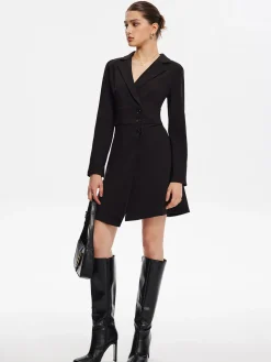 Best First Choice Blazer Long Sleeve Short Dress Black Dresses|Work Dresses