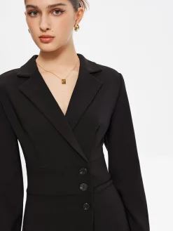 Best First Choice Blazer Long Sleeve Short Dress Black Dresses|Work Dresses